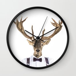 DIEGO WILD Wall Clock | Tattoo, Cool, Deer, Savage, Photo, Digital, Wild, Oct17Cb, Portrait, Fashion 