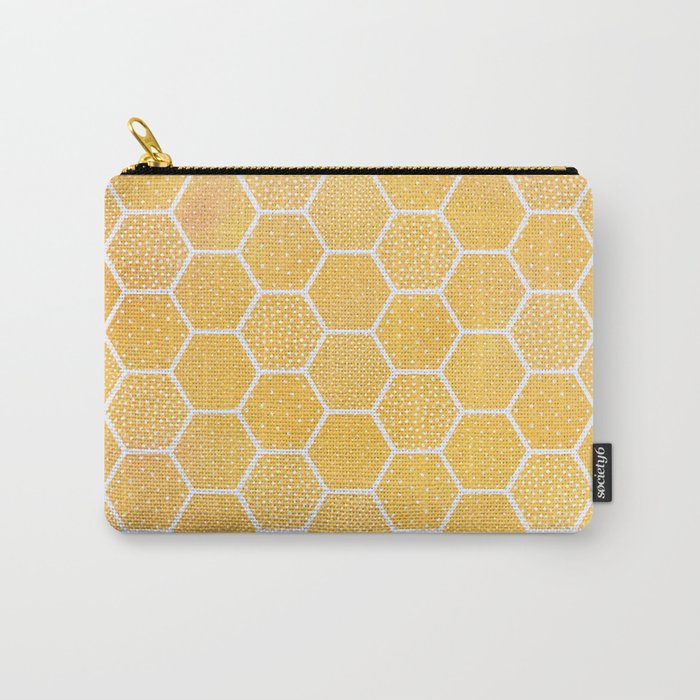 Yellow Honeycomb Pattern Carry-All Pouch