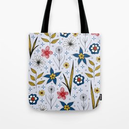 retro style floral print Tote Bag