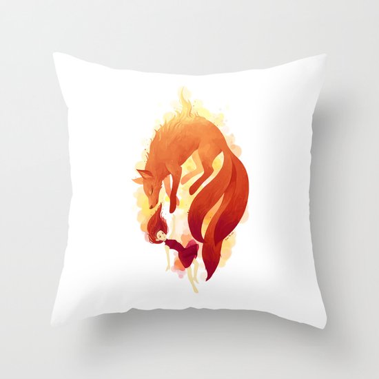 Fire Fox Throw Pillow