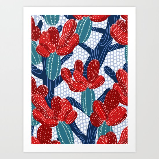 Winter Cactus Art Print