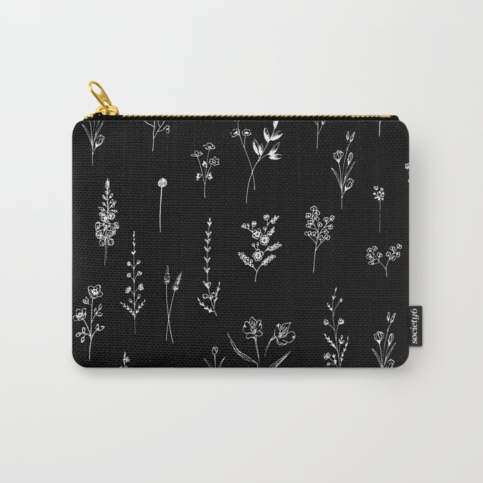 Black wildflowers Carry-All Pouch