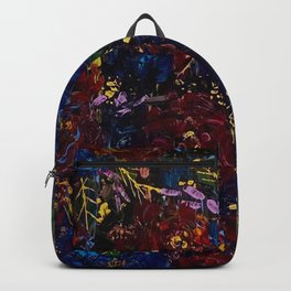 Multicolored Floral Botanical Painting Backpack