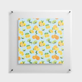 Citrus Fruits Orange Lemon Lime Repeat Pattern Floating Acrylic Print