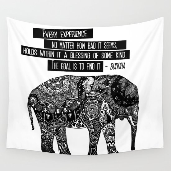 Blessing Buddha Quote Wall Tapestry by Madeline Margaret | Society6