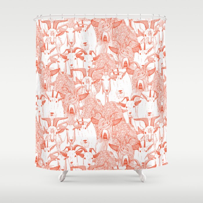 just goats flame orange Shower Curtain