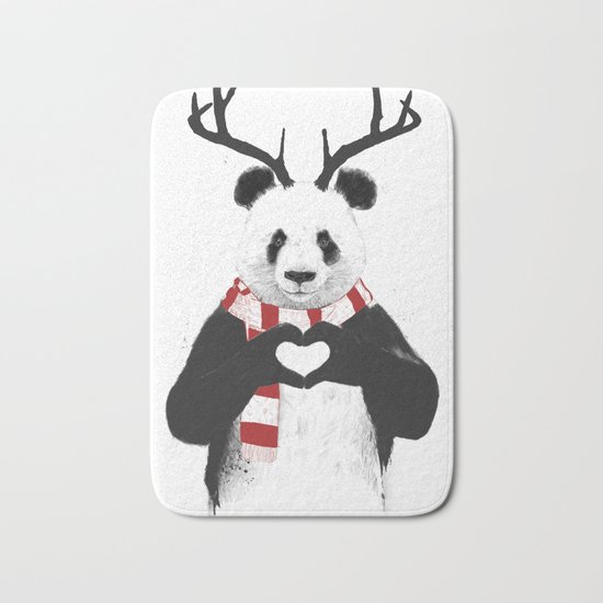 Xmas panda Bath Mat