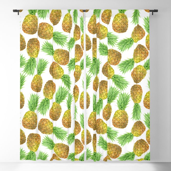 Pineapple watercolor pattern  Blackout Curtain