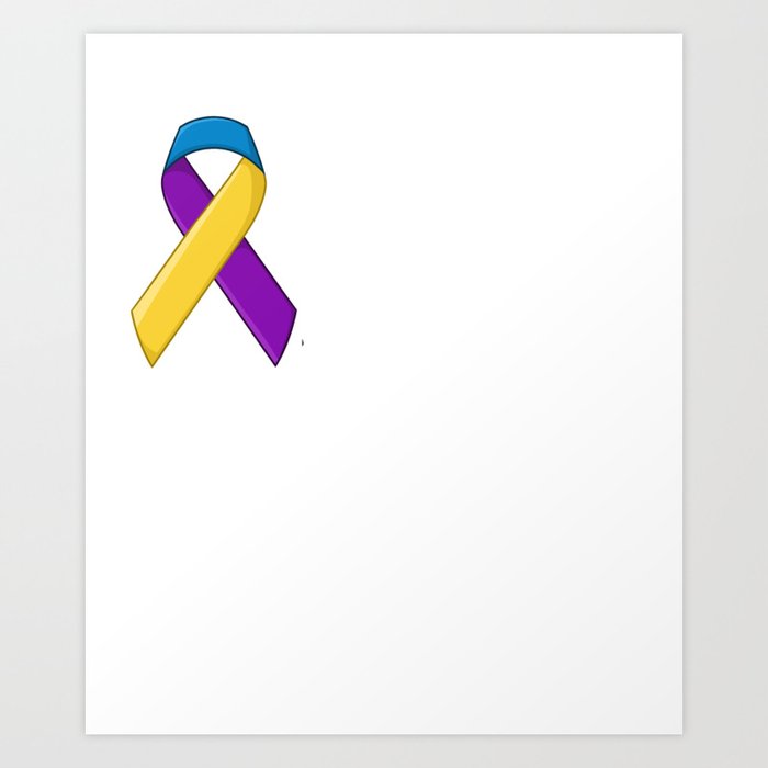 Bladder Cancer Ribbon Awareness Chemo Survivor Art Print