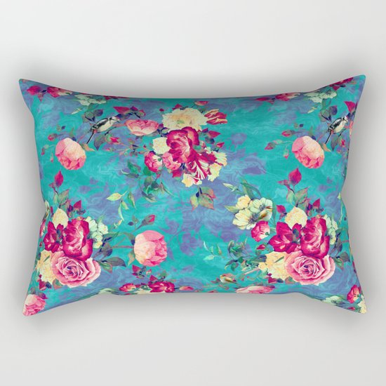Flowers & Birds II Rectangular Pillow