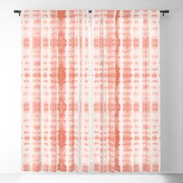 Shibori Stripe - Coral Blush Blackout Curtain