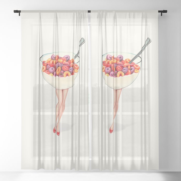 Cereal Pin Up Fruit Loops Sheer Curtain By Kellygilleran Society6