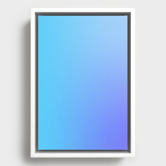 63 Blue Gradient 220506 Aura Ombre Valourine Digital Minimalist Art Framed Canvas