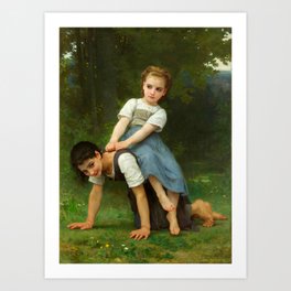 William-Adolphe Bouguereau "The Horseback Ride (La Bourrique)" Art Print