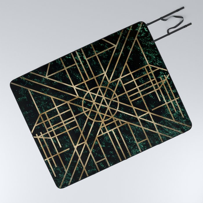 Art Deco design - velvet geo III Picnic Blanket