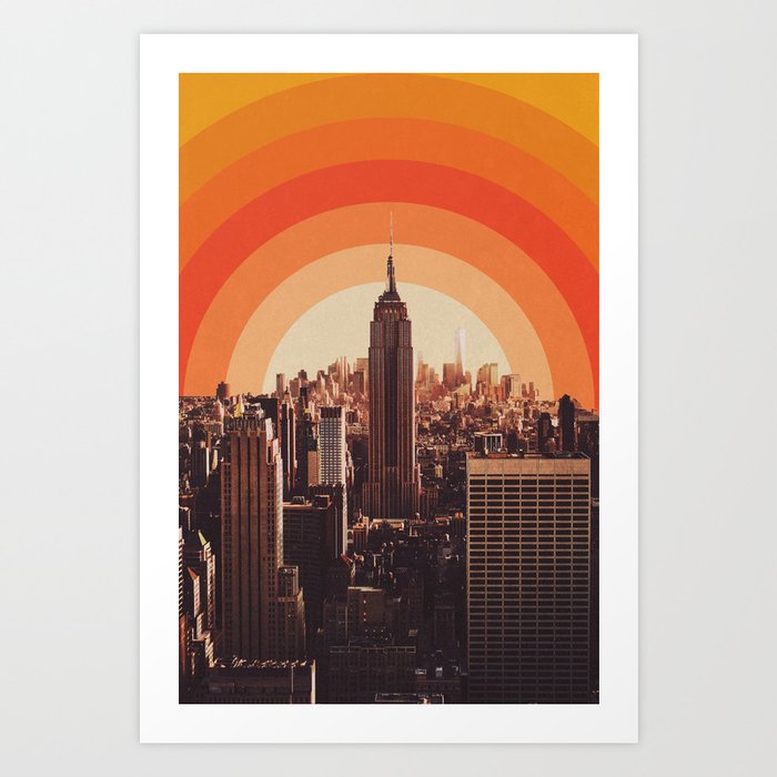 Sunset in New York City Art Print