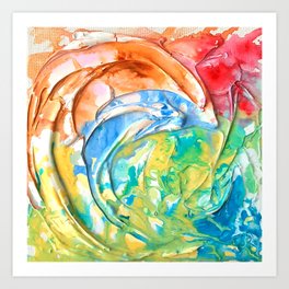 waves of nature and a dolphin Art Print