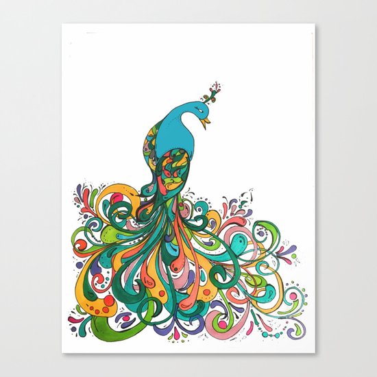 peacock for autumn Canvas Print