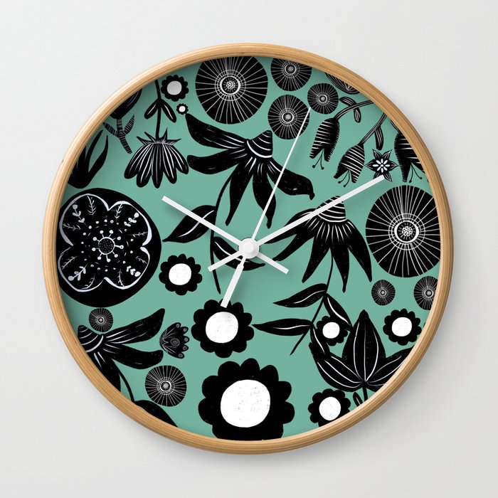 Adventure in the field of flowers - Aqua Wall Clock