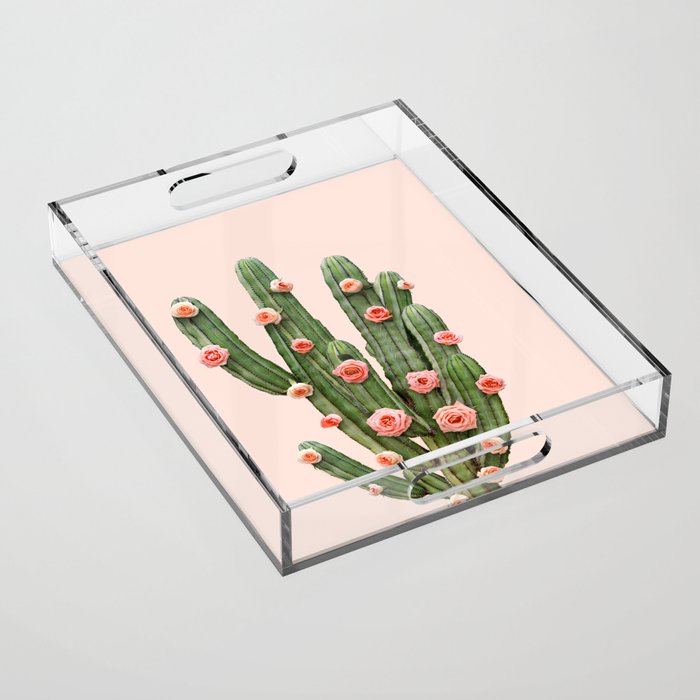 CACTUS AND ROSES Acrylic Tray