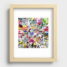 Street Art Stickers Collage Recessed Framed Print