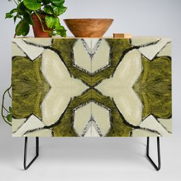 Abstract Oil Painting Pattern Ornament 2c48.4 Olive Green Credenza