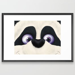 Peek-a-Boo | Illustration of a panda bear that makes you smile! Framed Art Print