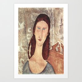 Amedeo Modigliani Portrait of Jeanne Hebuterne 1916 Art Print