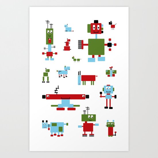 Robots-RGB Art Print