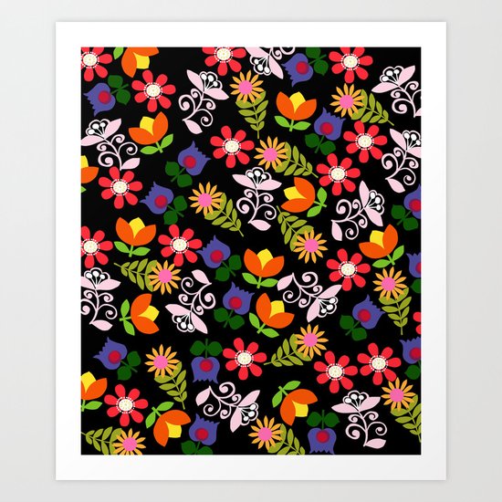70s Flowers Art Print
