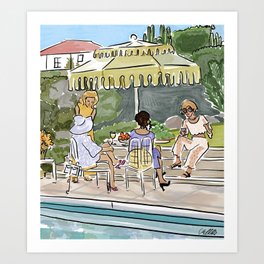 Poolside Paradise Art Print