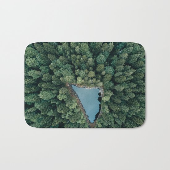 Hidden Lake in a Forest - Landscape Photography Bath Mat