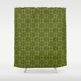 Vintage Petal: Avocado Shower Curtain