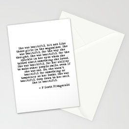 She was beautiful - Fitzgerald quote Stationery Card