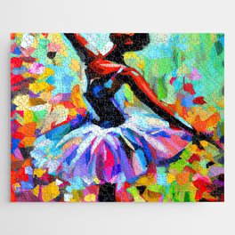 Ballerina dancing on stage Jigsaw Puzzle