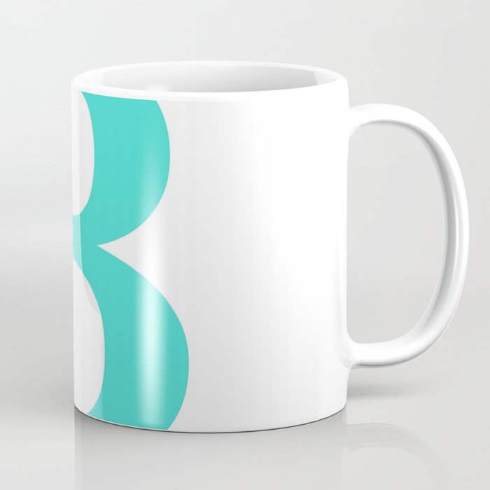 B MONOGRAM (TURQUOISE & WHITE) Coffee Mug