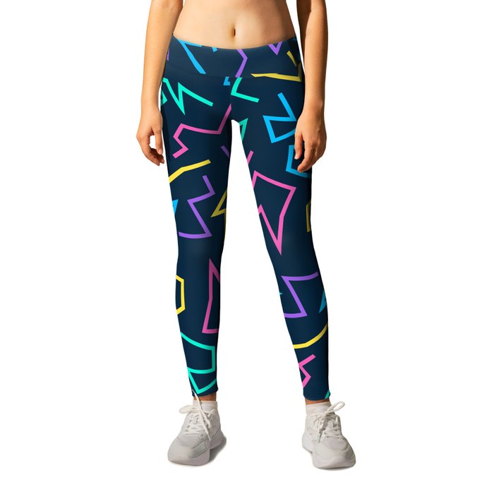 Geometric abstract pattern of lines and corners Leggings