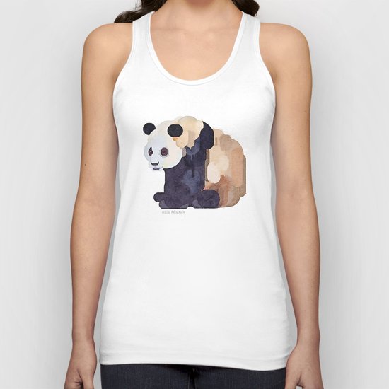 Ice Cream Panda Bear #2 Watercolor Painting Unisex Tank Top