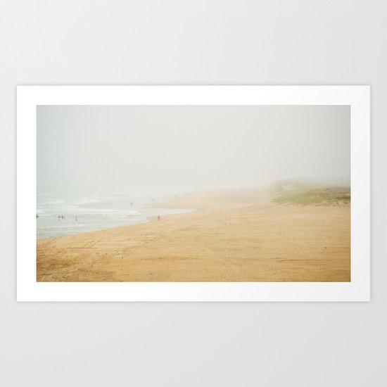 Misty beach Art Print