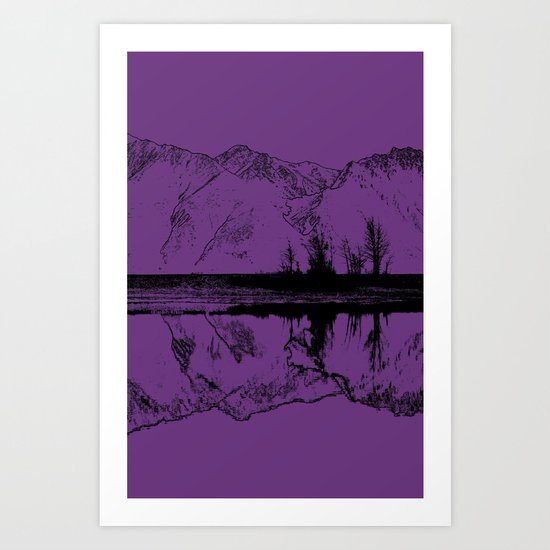 Knik River Mts. Pop Art - 2 Art Print