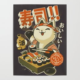 Cat Sushi Poster