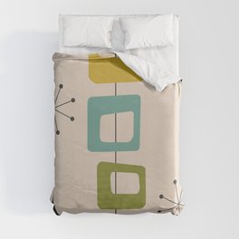 Mid-Century Modern Abstract Geometric on Line Duvet Cover