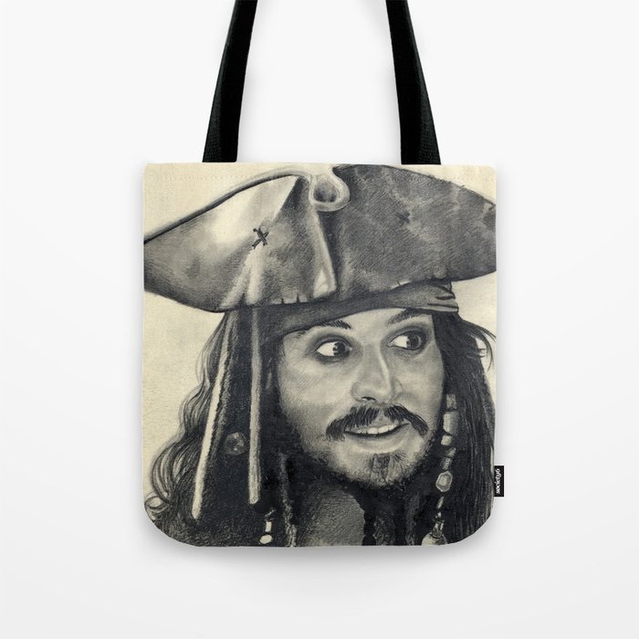 Captain Jack Sparrow ~ Johnny Depp Traditional Portrait Print Tote Bag