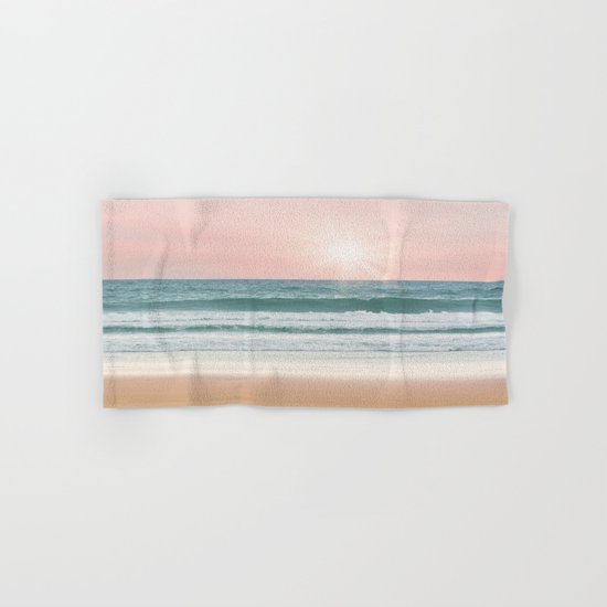 Pink pastel ocean #sunset Hand & Bath Towel