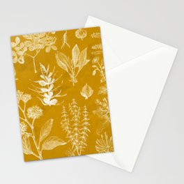 Yellow Mustard Vintage Floral Stationery Cards