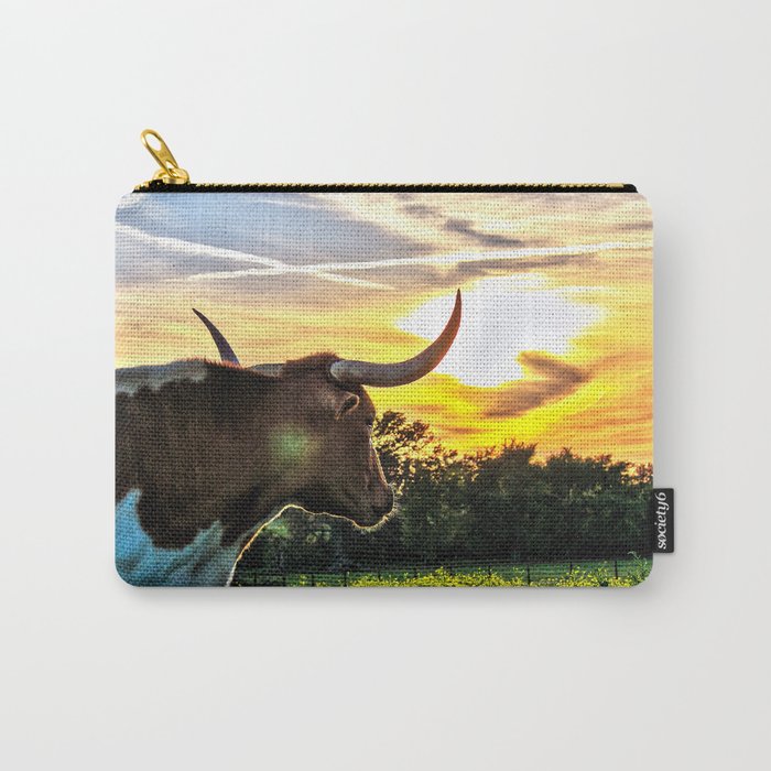 Illuminated Longhorn Sunset Carry-All Pouch