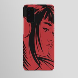 Anime Girl With Headphones (Red Background) Android Case