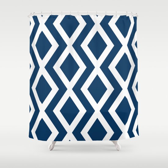 Navy Diamond Shower Curtain