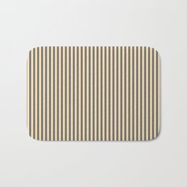 [ Thumbnail: Beige & Dim Gray Colored Pattern of Stripes Bath Mat ]