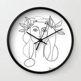 Picasso lady  Modern Sketch Picasso Art Modern Minimalist Wall Clock